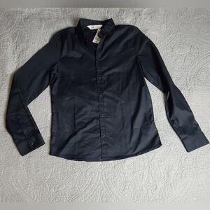 H&M black button up boys shirt